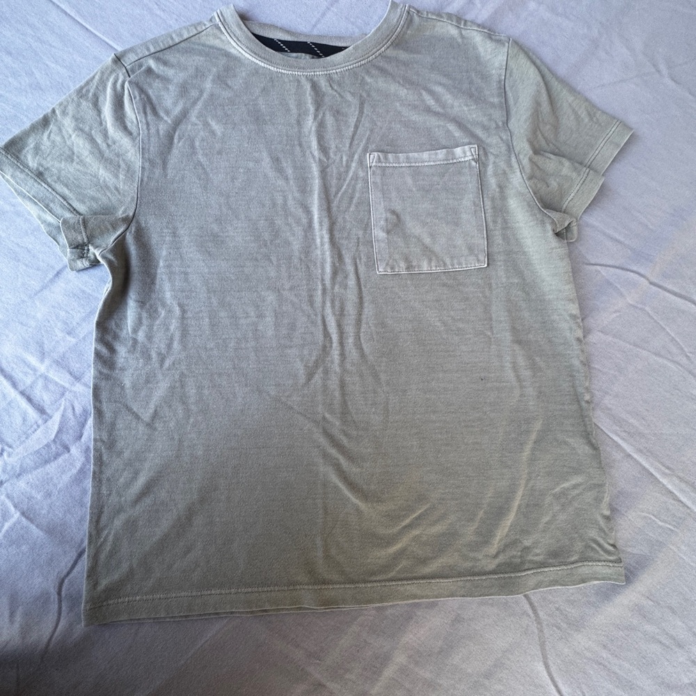 Kids Pocket Crew Neck T-Shirt - Light Olive size S6-7